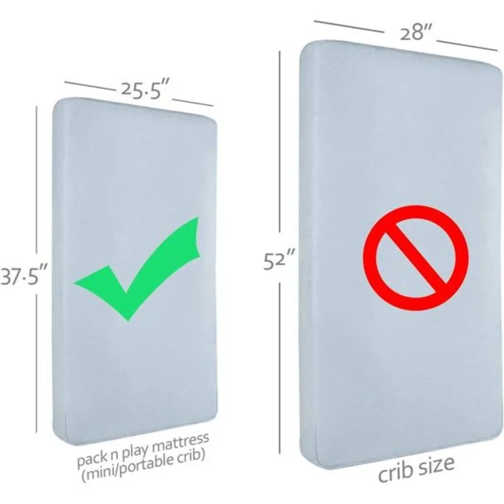 Waterproof Mattress Pad Protector,Cotton Fabric Absorbent and Soft Pack and Play